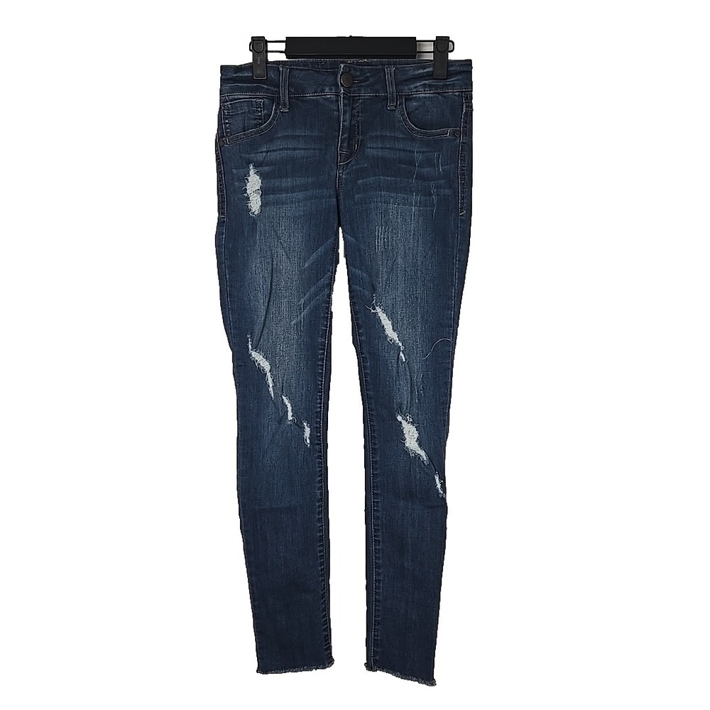 1822 DENIM Size 26 Destroyed Denim Skinny Jeans (27.5" inseam)